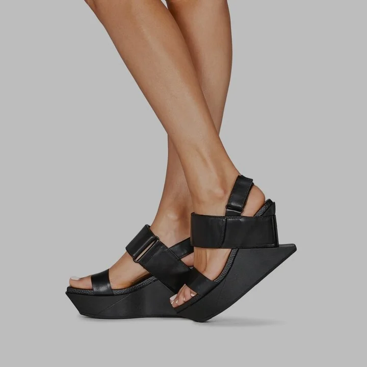 Delta Wedge Sandal Black - Image 2