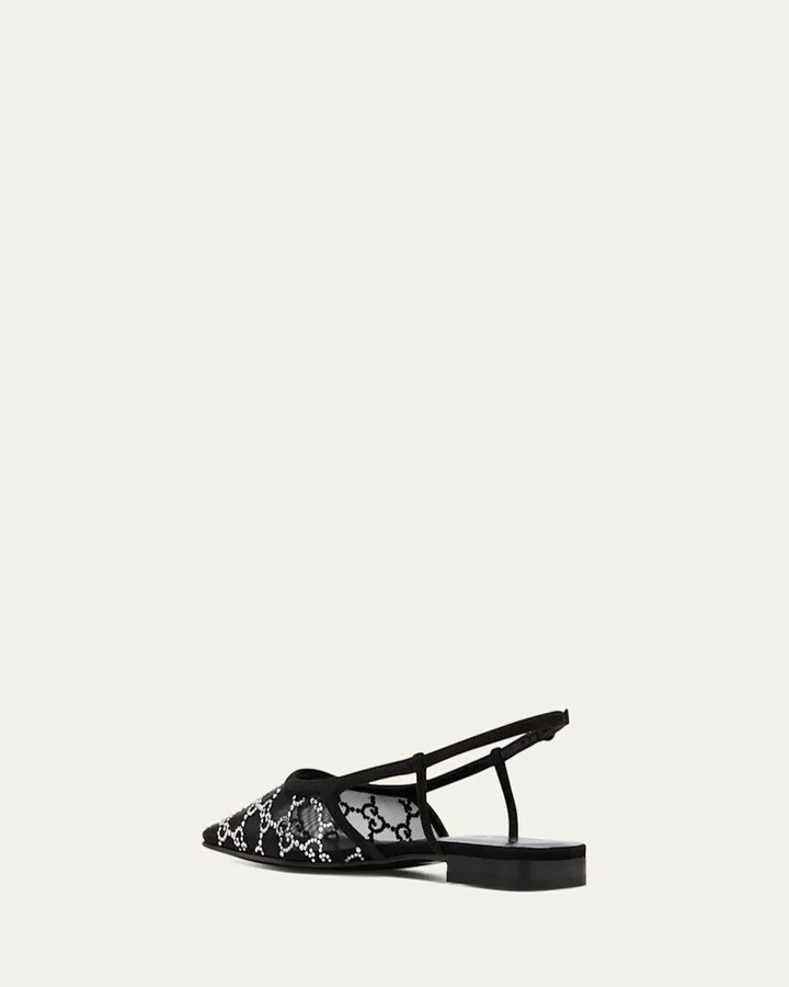Demi Crystal GG Slingback Ballerina Flats - Image 3