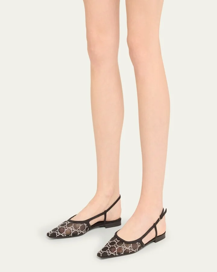 Demi Crystal GG Slingback Ballerina Flats - Image 8