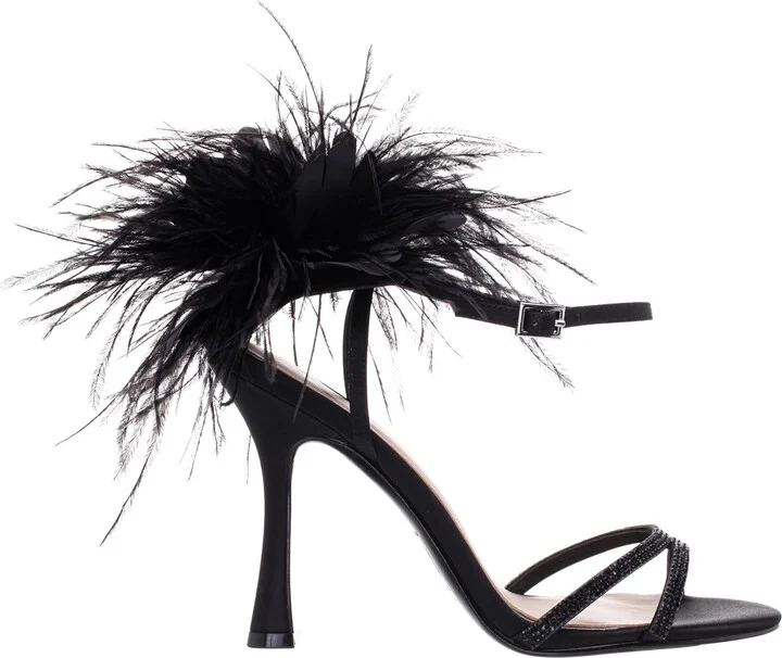 Demi Faux Feather Ankle Strap Sandal - Image 2