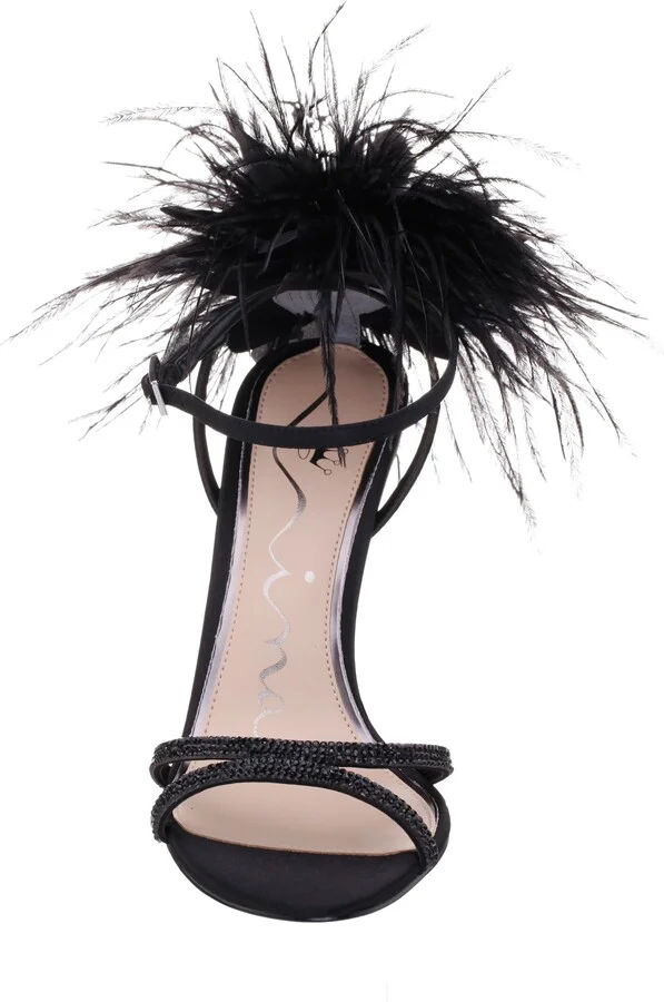 Demi Faux Feather Ankle Strap Sandal - Image 3