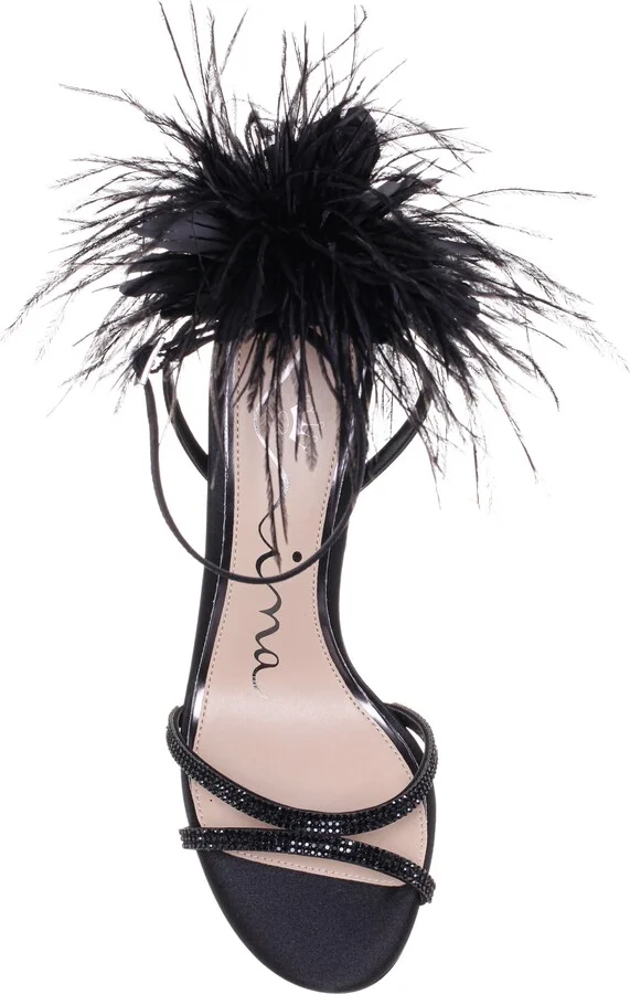 Demi Faux Feather Ankle Strap Sandal - Image 4