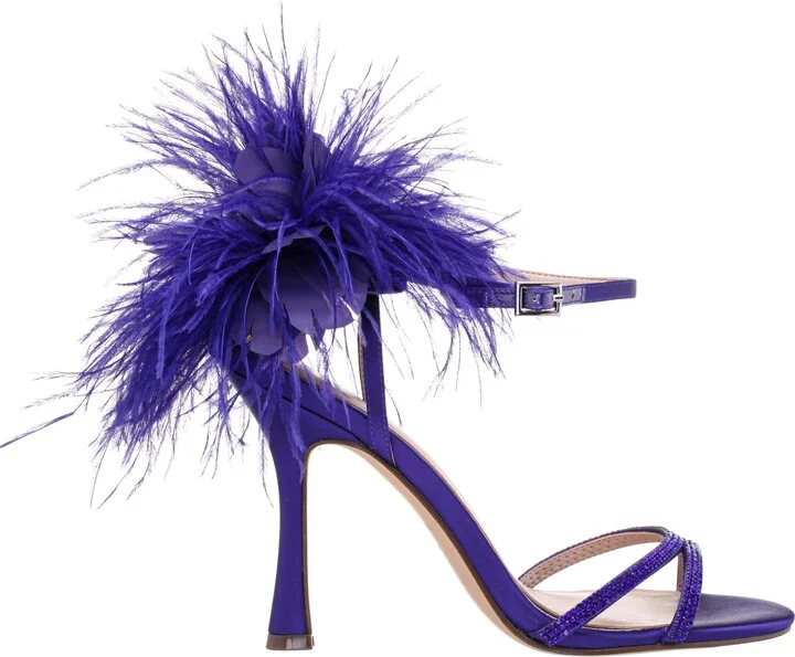 Demi Faux Feather Ankle Strap Sandal - Image 2
