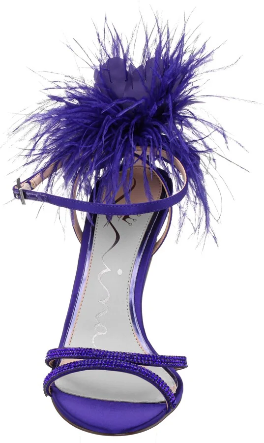 Demi Faux Feather Ankle Strap Sandal - Image 3