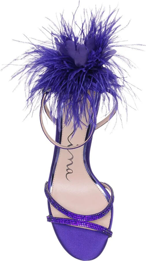 Demi Faux Feather Ankle Strap Sandal - Image 4