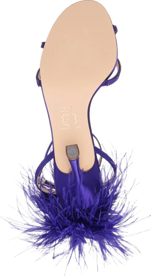 Demi Faux Feather Ankle Strap Sandal - Image 5