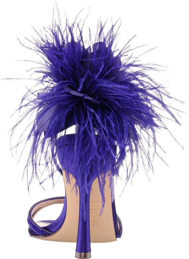 Demi Faux Feather Ankle Strap Sandal - Image 6