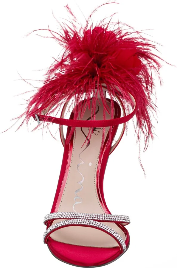 Demi Faux Feather Ankle Strap Sandal - Image 10