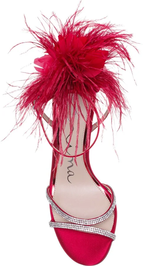 Demi Faux Feather Ankle Strap Sandal - Image 11