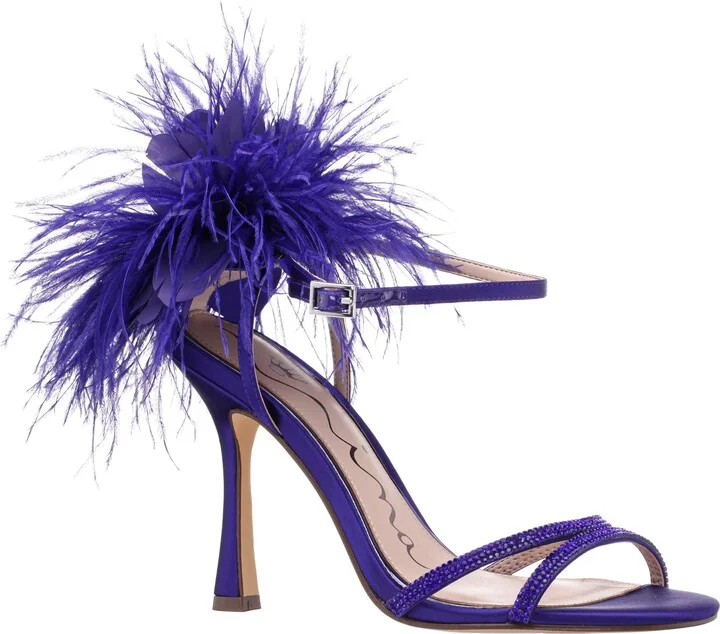 Demi Faux Feather Ankle Strap Sandal