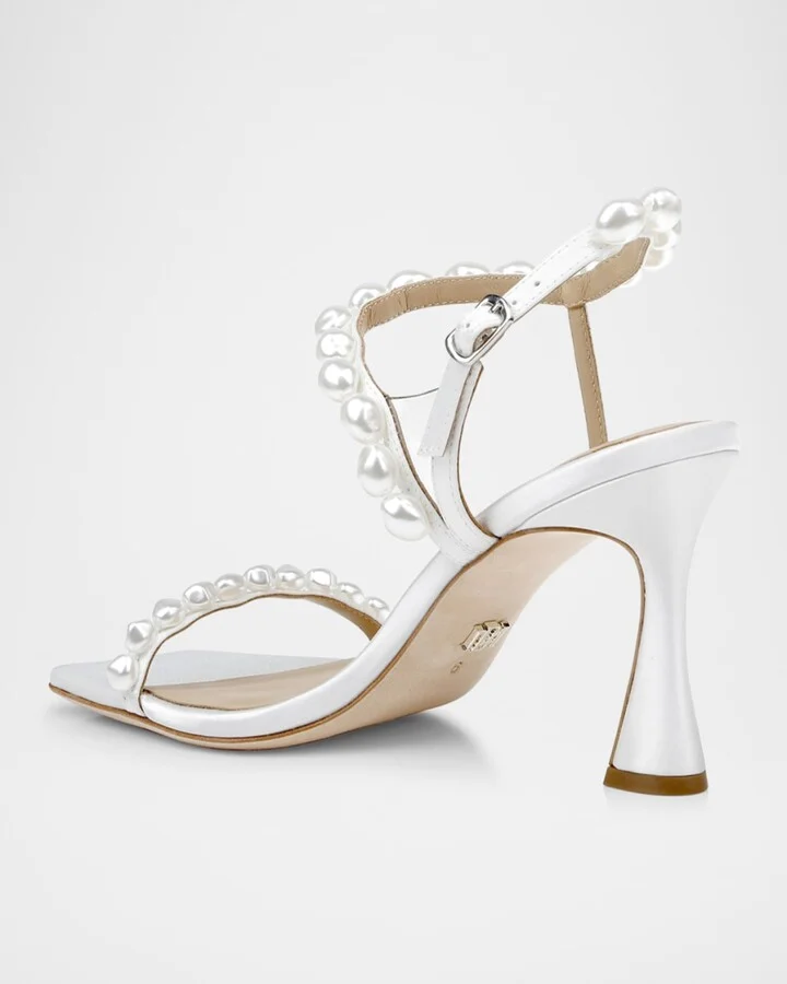 Demi Pearly Ankle-Strap Satin Sandals - Image 3