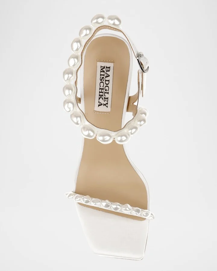 Demi Pearly Ankle-Strap Satin Sandals - Image 6