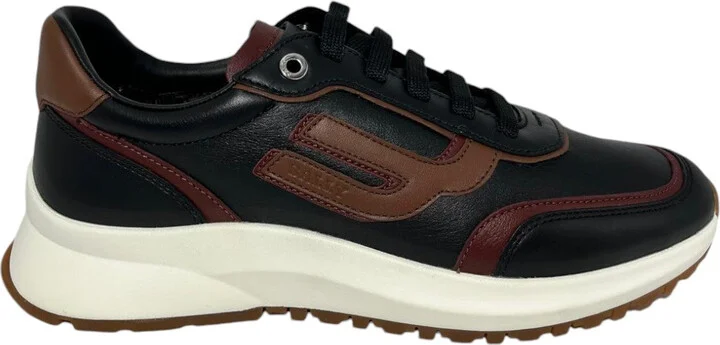 Demmy 6301864 Men's Black/Heritage Red/Cuero Leather Sneakers