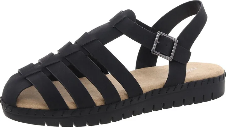 Denalize Womens Faux Leather Comfort Slingback Sandals