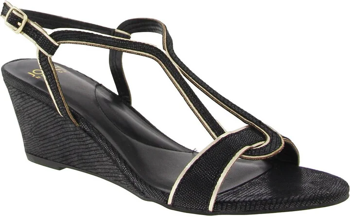 Denera Womens Strappy Manmade Wedge Sandals