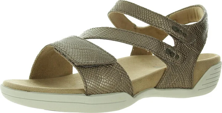 Denia Womens Leather Comfort Wedge Sandals