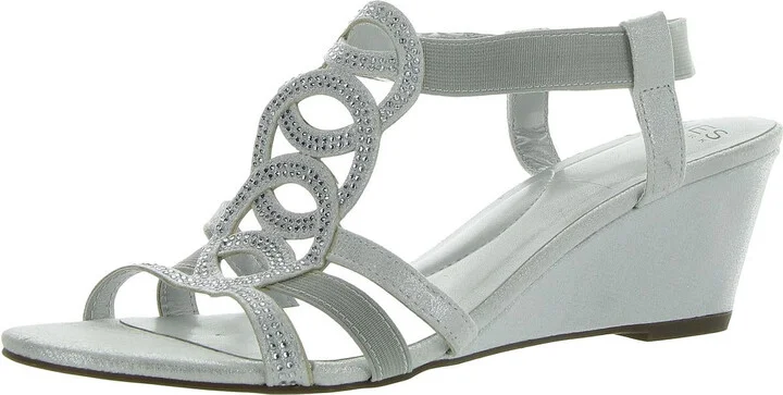 DENICE Womens Open Toe Cushioned Footbed Wedge Sandals