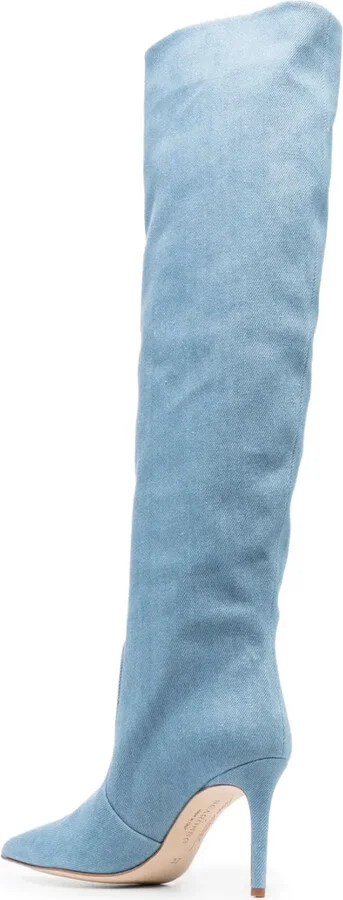 Denim 85mm Thigh-High Boots - Image 3