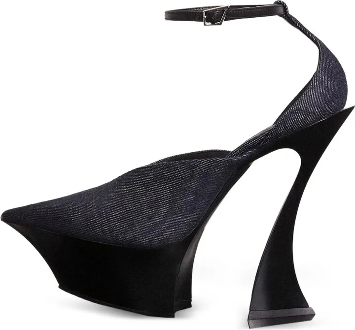 Denim Ankle-Strap Mules - Image 2