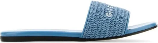 Denim blue raffia 4G slippers