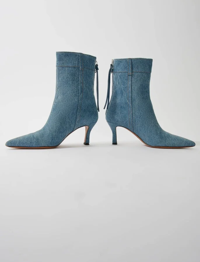 Denim boots with pointed toe - Image 2