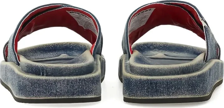 Denim Cross-Strap Slides - Image 3