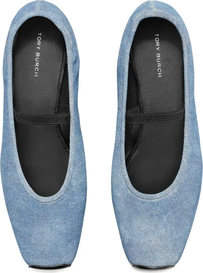 Denim Elastic-Strap Ballet Flats - Image 3