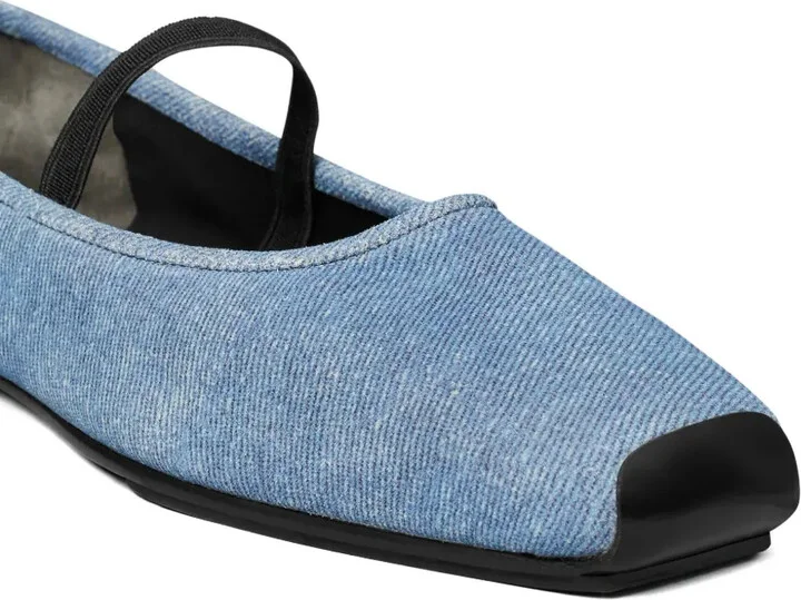 Denim Elastic-Strap Ballet Flats - Image 4