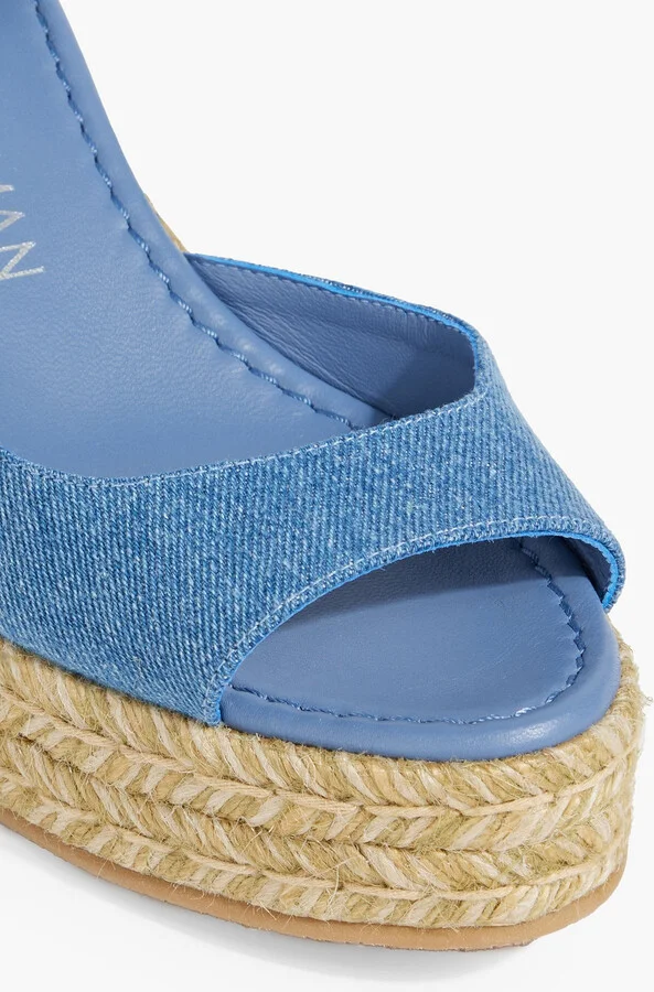 Denim espadrille wedge sandals - Image 4