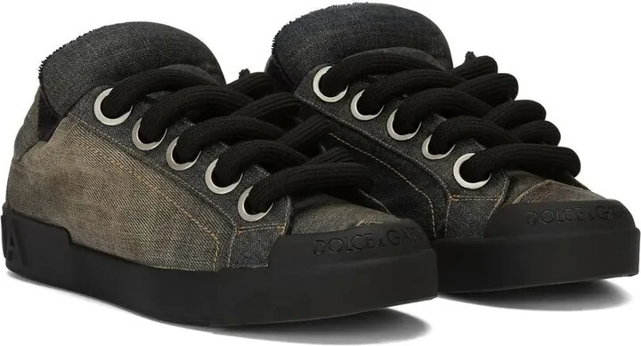 Denim Lace-Up Sneakers - Image 2