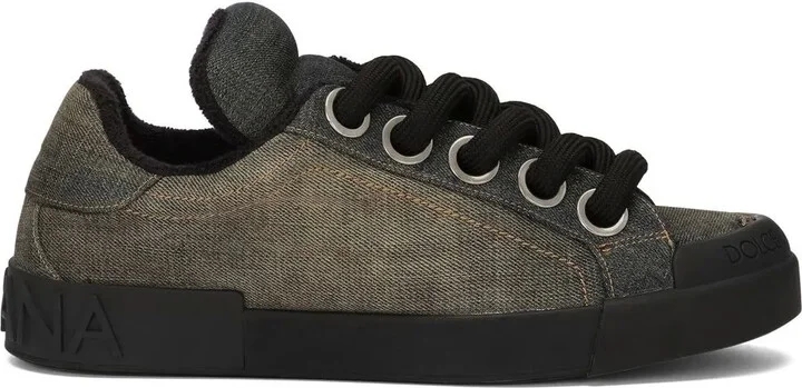Denim Lace-Up Sneakers