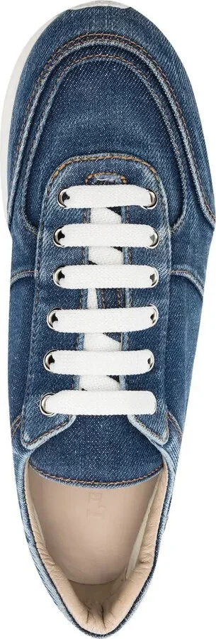 Denim Low-Top Sneakers - Image 4