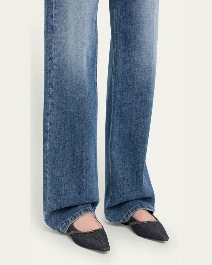 Denim Monili Slingback Ballerina Flats - Image 5