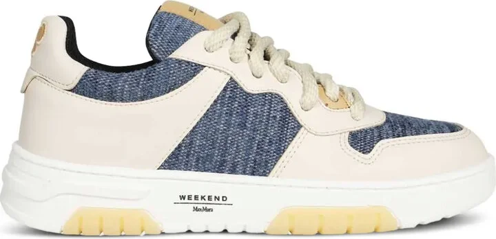 Denim-Panelled Low-Top Sneakers