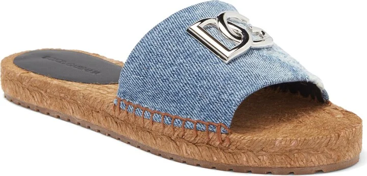 Denim Patchwork Slide Sandal