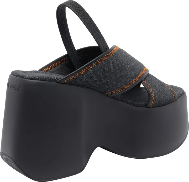 Denim Plateau Sandals - Image 3