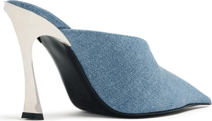 Denim Pointed Toe Mules - Image 3