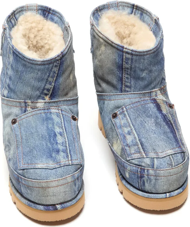 Denim-Print Boots - Image 2