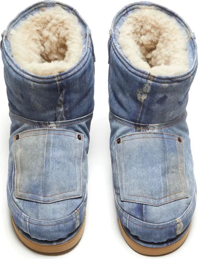 Denim-Print Boots - Image 3