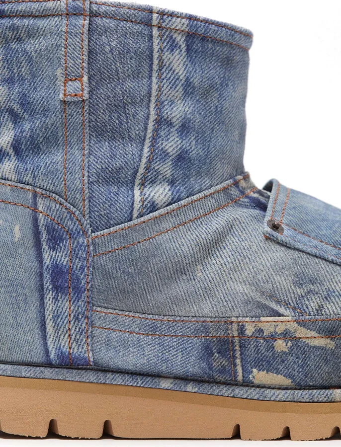 Denim-Print Boots - Image 5