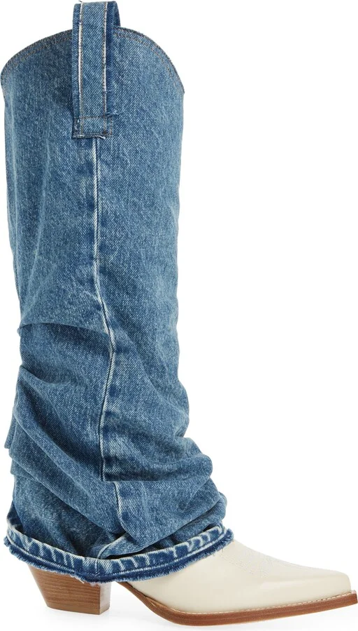 Denim Sleeve Western Boot - Image 3