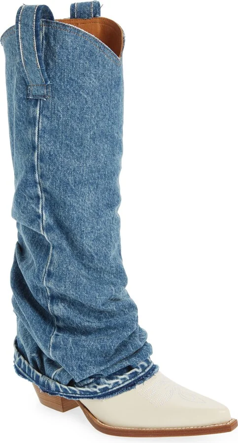Denim Sleeve Western Boot