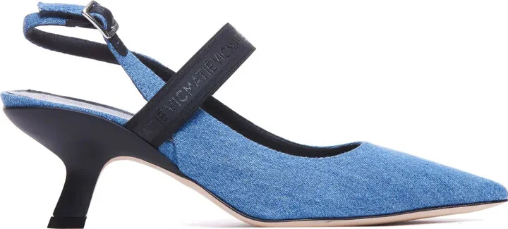 Denim Slingback Pumps