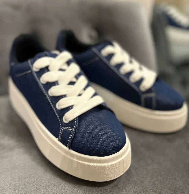 Denim Sneaker In Blue Denim