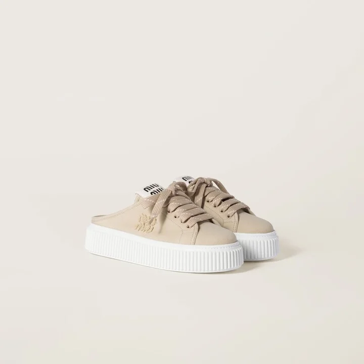 Denim sneaker mules