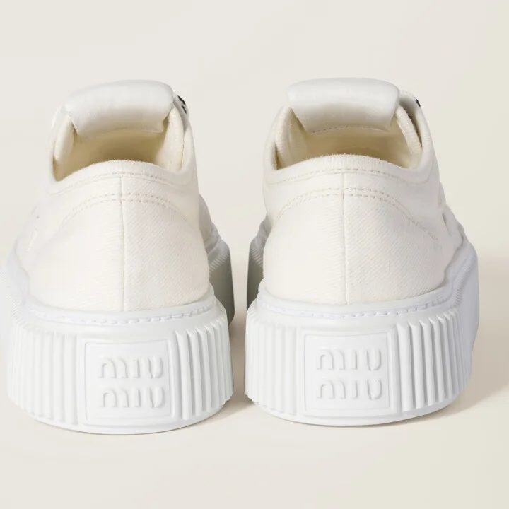 Denim sneakers with logo - Image 3
