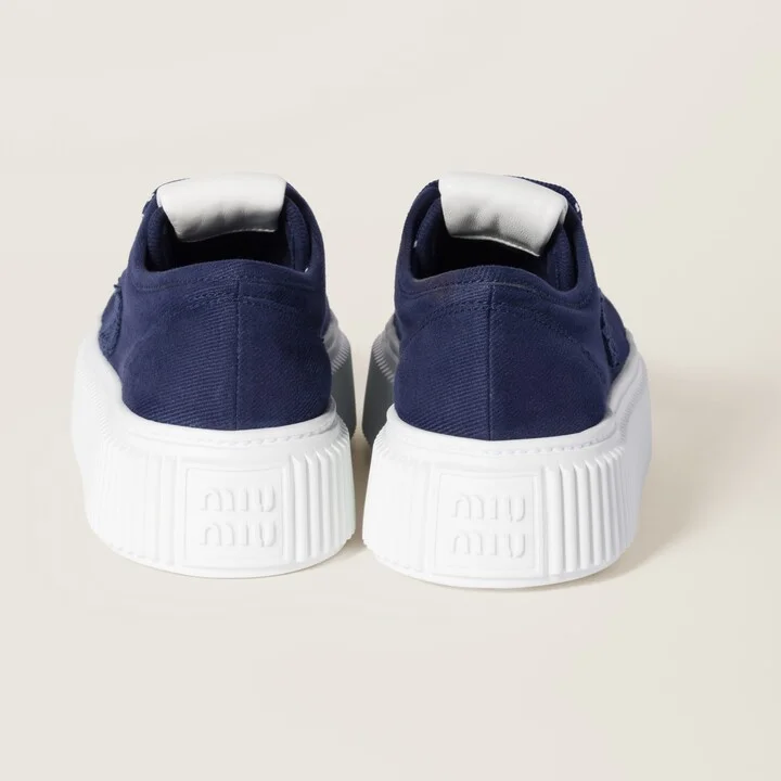 Denim sneakers with logo - Image 3