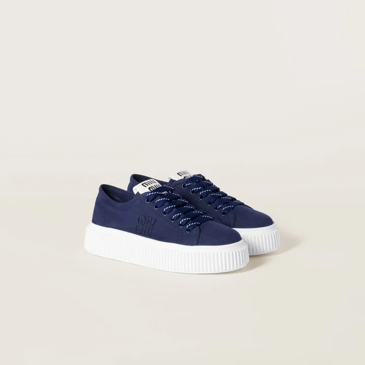 Denim sneakers with logo