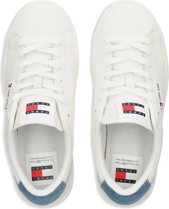 Denim-Trimmed Leather Sneakers - Image 4