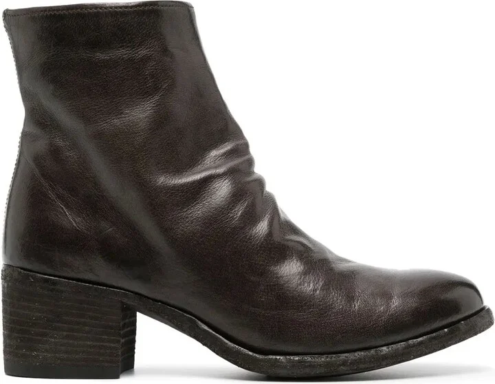 Denner block-heel leather boots